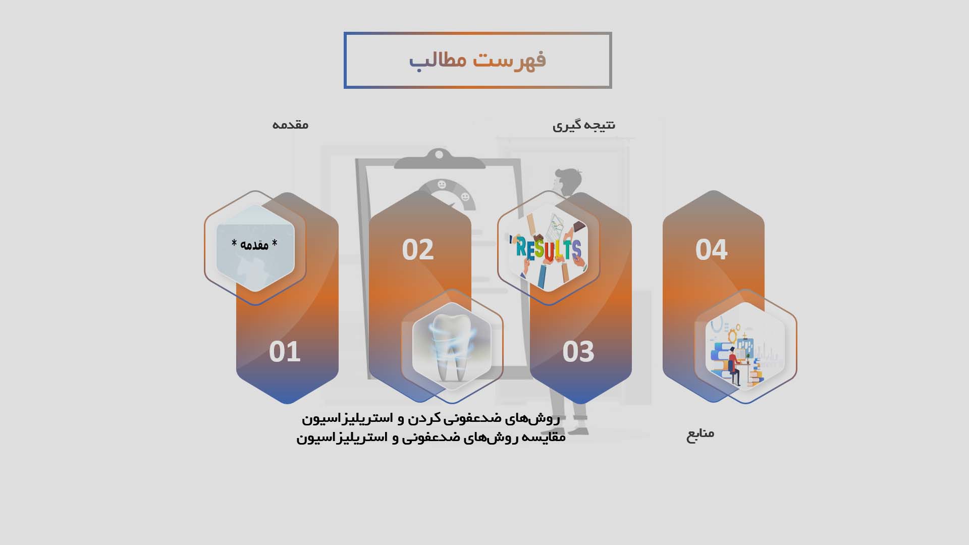 پاورپوینت بررسی انواع روش‌های ضدعفونی کردن ابزارهای دندانپزشکی